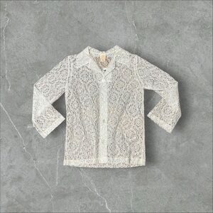 White Lace Button Up